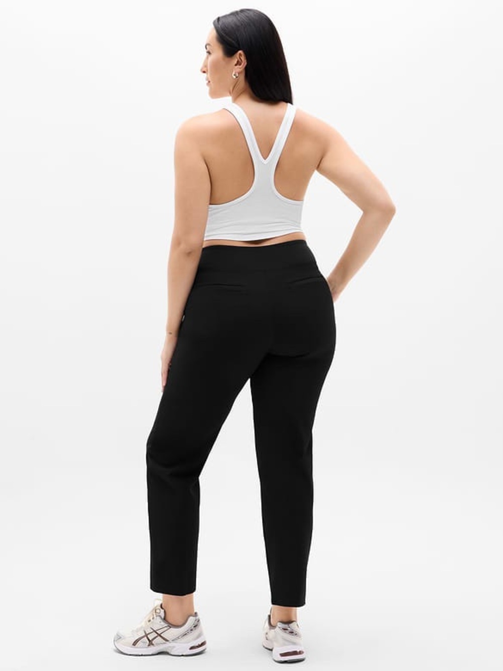 Athleta Black Endless High Rise Stretch Fabric Tapered Ankle Pants size 12 - Picture 7 of 10